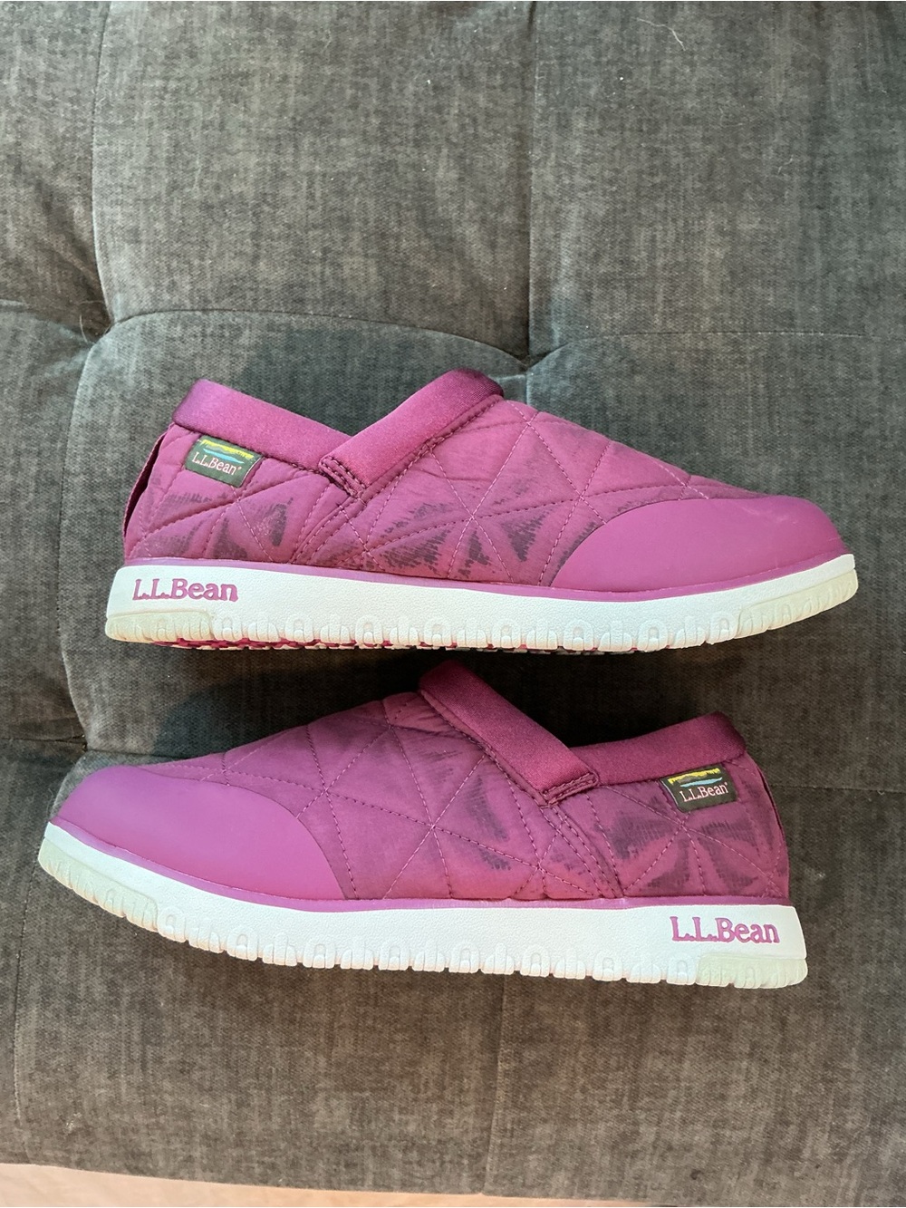 L.L. Bean Kids' Purple Quilted Slip-On Sneakers